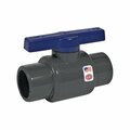 Beautyblade LT-1250-T Threaded PVC Schedule 80 Commercial Ball Valve Gray - 1.25 in. BE3319399